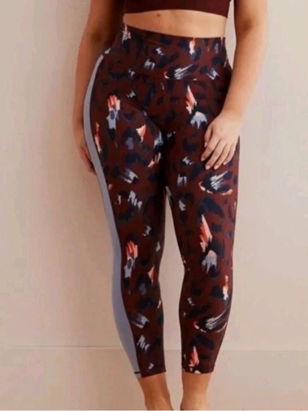 Aerie High Waisted Track Aztec Cheetah Leggings Size XL